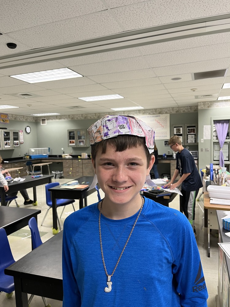 7th grade Brain Hats in Science Class.